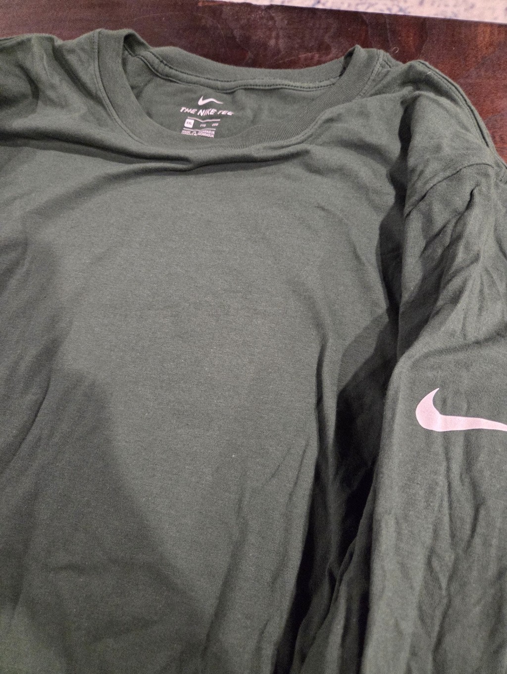 Nike Long Sleeve Shirt Mens Size Xxl Army Green Color